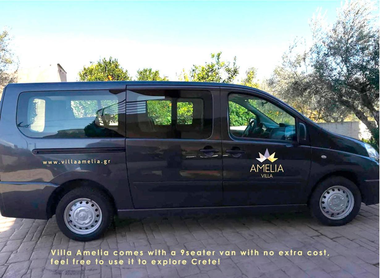 Villa Amelia I Free 9 Seater Mini Van & Pool Kalathas Exterior foto